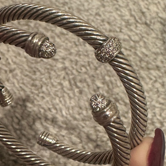 TWO Silver Twisted Cable Bracelets - Picture 6 of 13